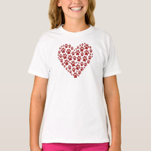 Paw Love Heart Kinderen T-shirt