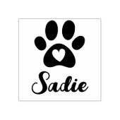 Paw met Heart en Eigen Gezelschapsnaam Sadie Rubberstempel (Afrduk)