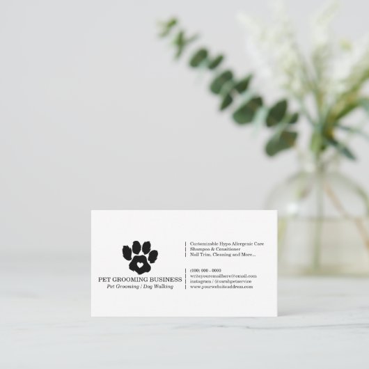 Paw minimalist Pet branding Visitekaartje (Staand voorkant)
