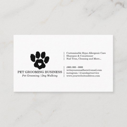 Paw minimalist Pet branding Visitekaartje (Voorkant)