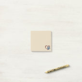 Paw n' Heart Hond Love 3" x 3" Post-it® Notities Notes (Op bureau)