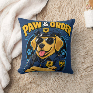 Paw & Order Hond Politie PNG, Grappige K9 Hond Sub Kussen