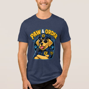 Paw & Order Hond Politie PNG, Grappige K9 Hond Sub Tri-Blend Shirt