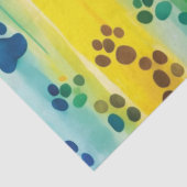 Paw patroon op pastel kleuren tissuepapier (Detail)