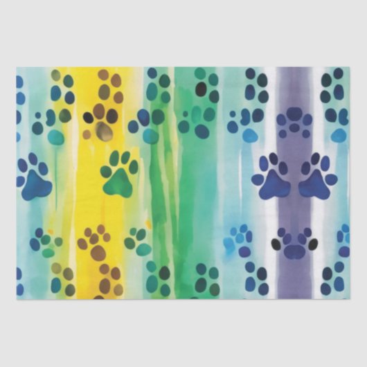 Paw patroon op pastel kleuren tissuepapier (Voorkant)