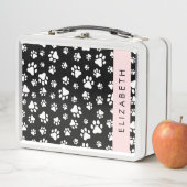 Paw Pattern, Dog Paws, Black and White, Jouw naam (In situ)