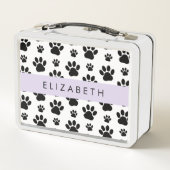 Paw Pattern, Dog Paws, Black and White, Jouw naam (Achterkant)