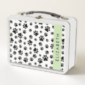 Paw Pattern, Dog Paws, Black and White, Jouw naam (Voorkant)