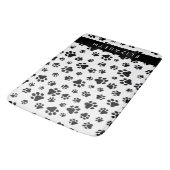 Paw Pattern, Dog Paws, Black and White, Jouw naam Badmat (Gekanteld)