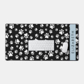 Paw Pattern, Dog Paws, Black and White, Jouw naam Bureaumat (Keyboard & Muis)