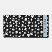 Paw Pattern, Dog Paws, Black and White, Jouw naam Bureaumat (Voorkant)