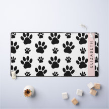 Paw Pattern, Dog Paws, Black and White, Jouw naam