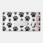 Paw Pattern, Dog Paws, Black and White, Jouw naam Bureaumat (Keyboard & Muis)
