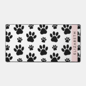 Paw Pattern, Dog Paws, Black and White, Jouw naam Bureaumat (Voorkant)