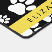 Paw Pattern, Dog Paws, Black and White, Jouw naam Bureaumat (Hoek)