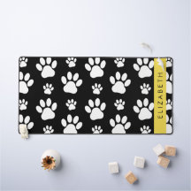 Paw Pattern, Dog Paws, Black and White, Jouw naam
