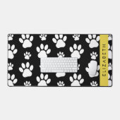 Paw Pattern, Dog Paws, Black and White, Jouw naam Bureaumat (Keyboard & Muis)