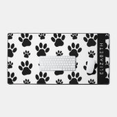 Paw Pattern, Dog Paws, Black and White, Jouw naam Bureaumat (Keyboard & Muis)