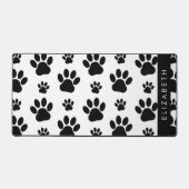 Paw Pattern, Dog Paws, Black and White, Jouw naam Bureaumat (Voorkant)
