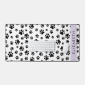 Paw Pattern, Dog Paws, Black and White, Jouw naam Bureaumat (Keyboard & Muis)