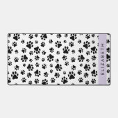 Paw Pattern, Dog Paws, Black and White, Jouw naam Bureaumat (Voorkant)