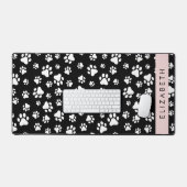 Paw Pattern, Dog Paws, Black and White, Jouw naam Bureaumat (Keyboard & Muis)