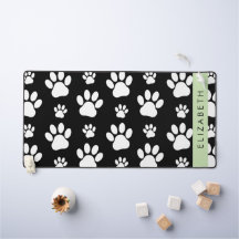 Paw Pattern, Dog Paws, Black and White, Jouw naam