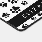 Paw Pattern, Dog Paws, Black and White, Jouw naam Bureaumat (Hoek)