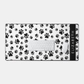 Paw Pattern, Dog Paws, Black and White, Jouw naam Bureaumat (Keyboard & Muis)