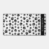 Paw Pattern, Dog Paws, Black and White, Jouw naam Bureaumat (Voorkant)