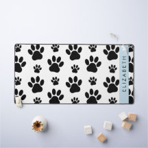 Paw Pattern, Dog Paws, Black and White, Jouw naam