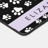 Paw Pattern, Dog Paws, Black and White, Jouw naam Bureaumat (Hoek)