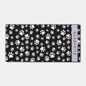 Paw Pattern, Dog Paws, Black and White, Jouw naam Bureaumat (Voorkant)