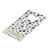 Paw Pattern, Dog Paws, Black and White, Jouw naam Creditkaart Flessenopener (Achterkant Gekanteld)