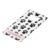 Paw Pattern, Dog Paws, Black and White, Jouw naam Creditkaart Flessenopener (Voorkant Gekanteld)