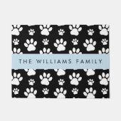 Paw Pattern, Dog Paws, Black and White, Jouw naam Deurmat (Voorkant)