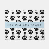 Paw Pattern, Dog Paws, Black and White, Jouw naam Deurmat (Voorkant)