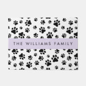Paw Pattern, Dog Paws, Black and White, Jouw naam Deurmat (Voorkant)