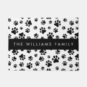 Paw Pattern, Dog Paws, Black and White, Jouw naam Deurmat (Voorkant)