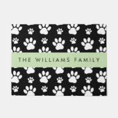 Paw Pattern, Dog Paws, Black and White, Jouw naam Deurmat (Voorkant)