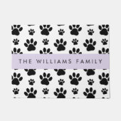 Paw Pattern, Dog Paws, Black and White, Jouw naam Deurmat (Voorkant)