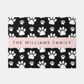 Paw Pattern, Dog Paws, Black and White, Jouw naam Deurmat (Voorkant)
