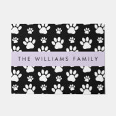 Paw Pattern, Dog Paws, Black and White, Jouw naam Deurmat (Voorkant)