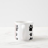 Paw Pattern, Dog Paws, Black and White, Jouw naam Espresso Kop (Achterkant)