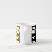 Paw Pattern, Dog Paws, Black and White, Jouw naam Espresso Kop (Achterkant)