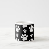 Paw Pattern, Dog Paws, Black and White, Jouw naam Espresso Kop (Voorkant)