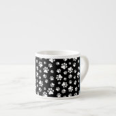 Paw Pattern, Dog Paws, Black and White, Jouw naam Espresso Kop (Voorkant rechts)