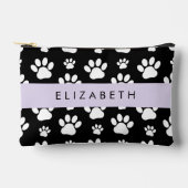 Paw Pattern, Dog Paws, Black and White, Jouw naam Etui (Voorkant)