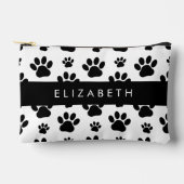 Paw Pattern, Dog Paws, Black and White, Jouw naam Etui (Voorkant)