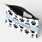 Paw Pattern, Dog Paws, Black and White, Jouw naam Etui (Open)